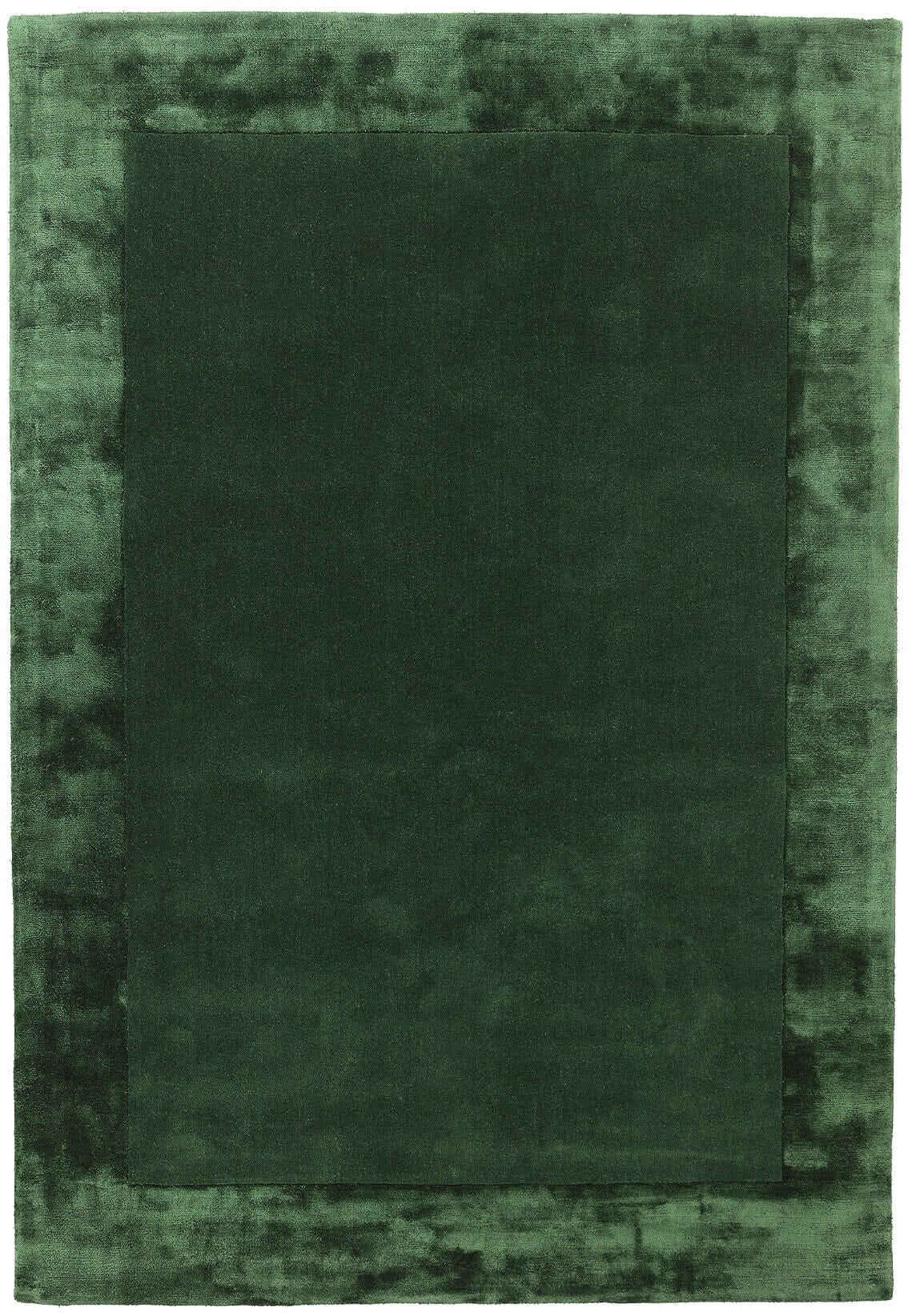 TEPPICH Wolle handgewebt einfarbig mit Viskosebordüre TYNE, Grün 160x230 cm - Grün, Textil (160/230cm) - KADIMA DESIGN