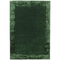 TEPPICH Wolle handgewebt einfarbig mit Viskosebordüre TYNE, Grün 160x230 cm - Grün, Textil (160/230cm) - KADIMA DESIGN
