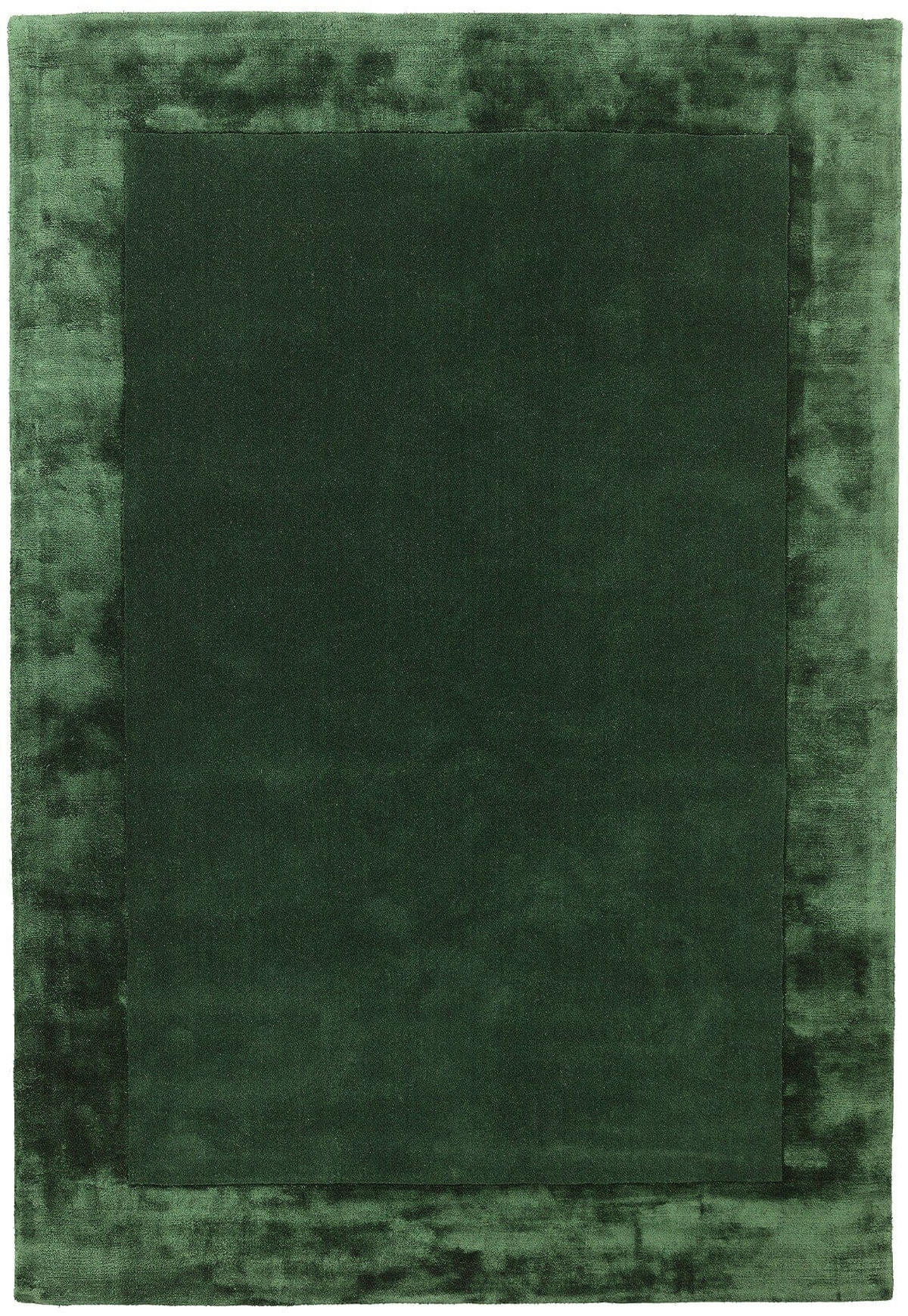 TEPPICH Wolle handgewebt einfarbig mit Viskosebordüre TYNE, Grün 160x230 cm - Grün, Textil (160/230cm) - KADIMA DESIGN