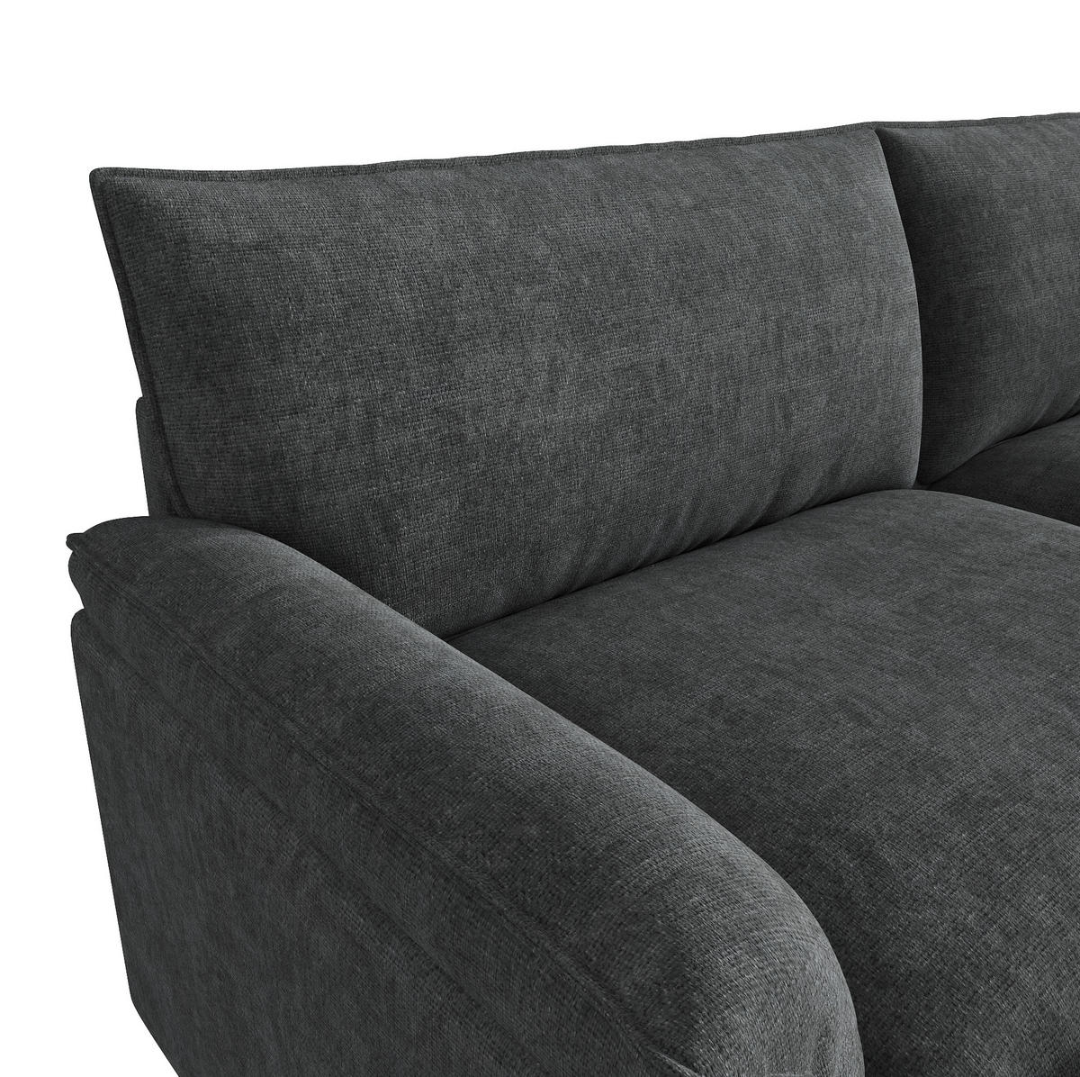 ECKSOFA 216/77/82 cm mit Schlaffunktion, beweglichem Fußhocker und Stauraum, Schwarz - Schwarz, Textil (216/77cm) - Redom
