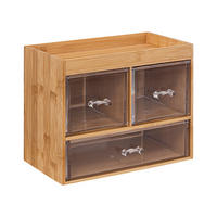 SCHMUCKORGANIZER Selena mit 3 Schubladen, Bambus, Kunststoff, 24 x 15 x 20 - Beige, Holz (15/20/24.2cm) - 5five Simply Smart