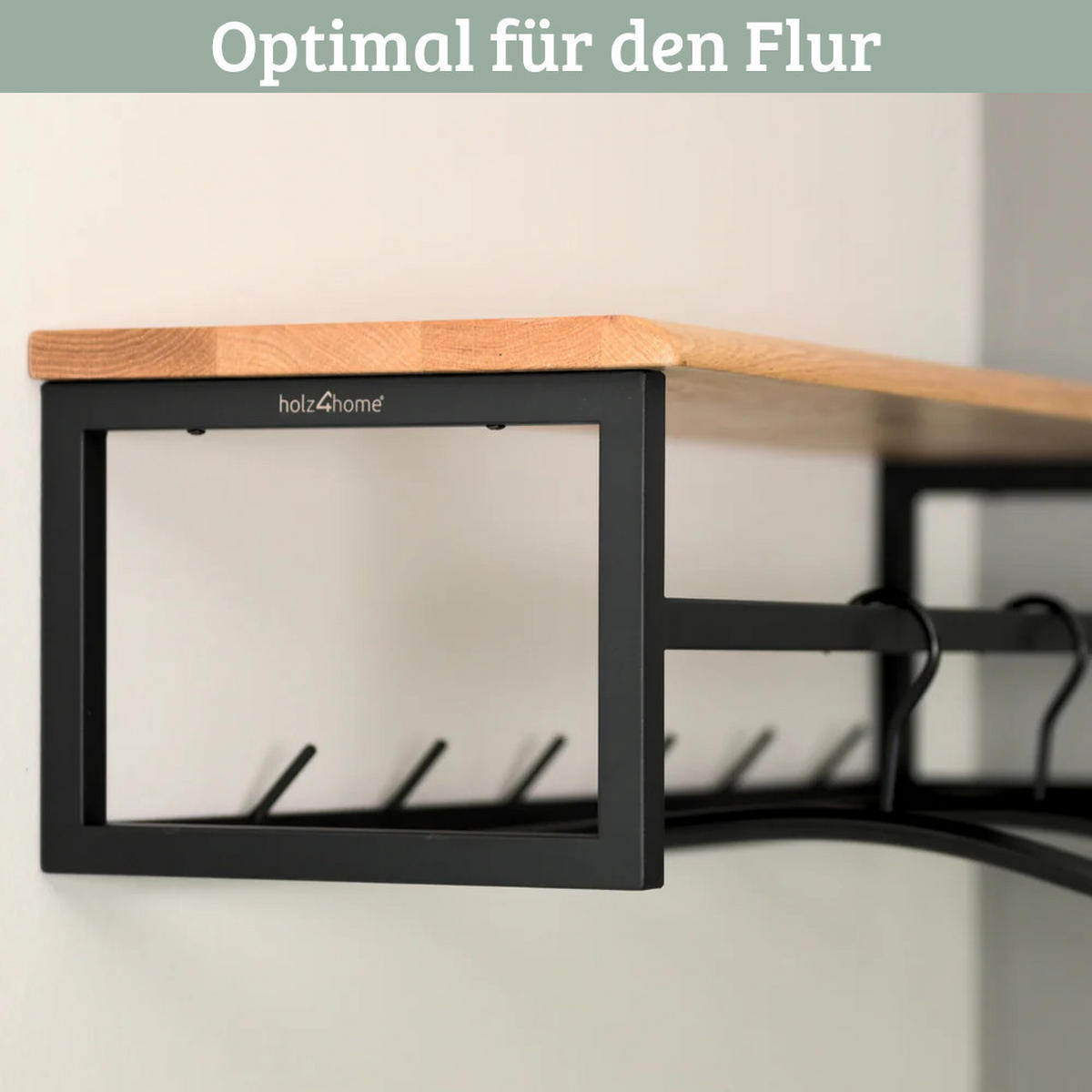 WANDGARDEROBE mit Ablage EGON Eichenholz Mit Baumkante - Braun, Holz (92/22/29.2cm) - DELUKE