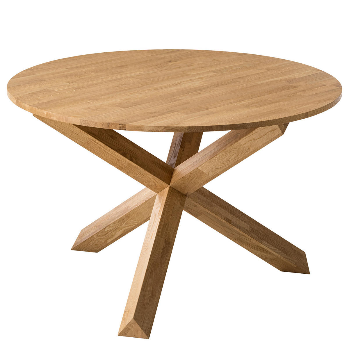 ESSTISCH - Eiche massiv - Eichefarben/Braun, Holz (120/120/75cm) - home24