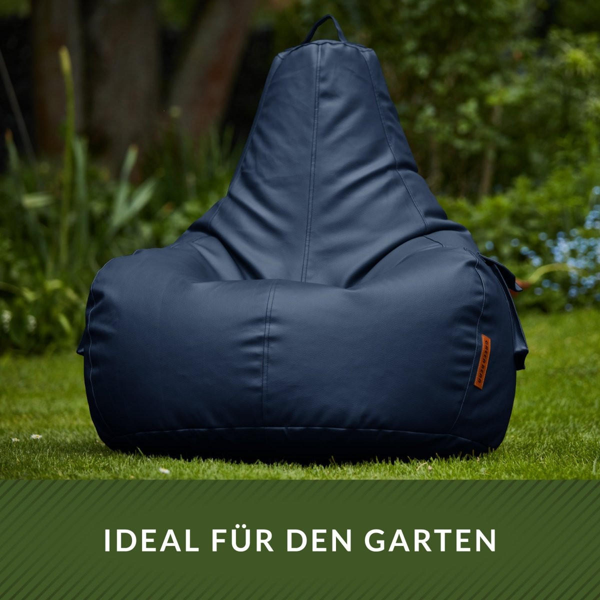 GAMING SITZSACK Cozy Kunstleder - Dunkelblau, Textil (70/90/90cm) - Green Bean