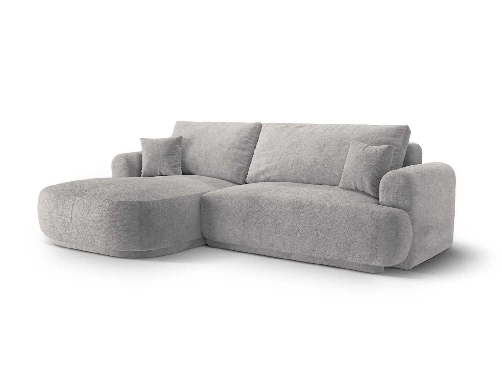 SCHLAFSOFA modular mit Bettkasten links Ella aus strukturiertem Stoff dunkelbeige 5 Sitzplätze - Mokka, Textil (174/271cm) - Micadoni