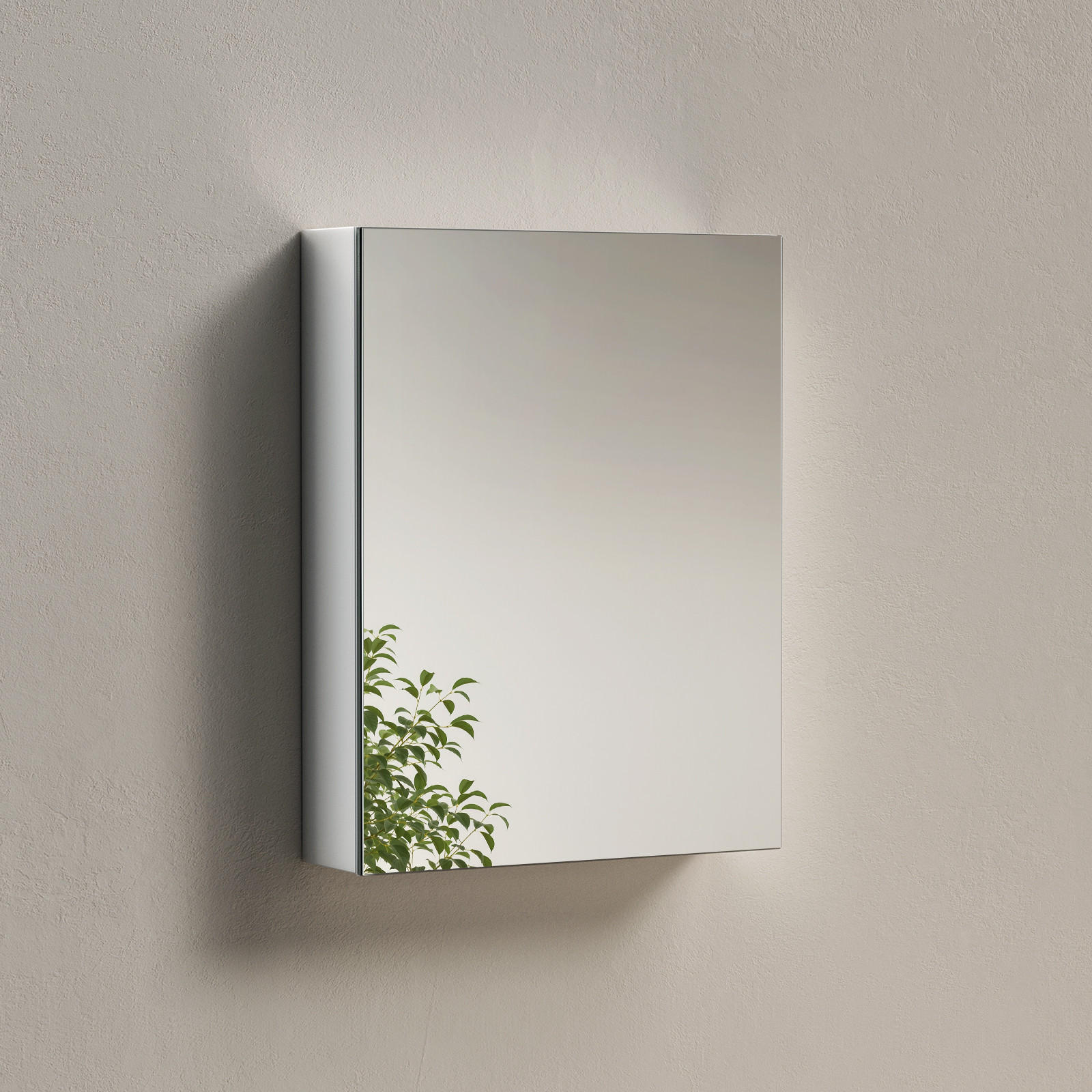 SPIEGELSCHRANK Weiß 65/50/14,5 cm - Weiß, Metall (50/65/14.5cm) - EMKE