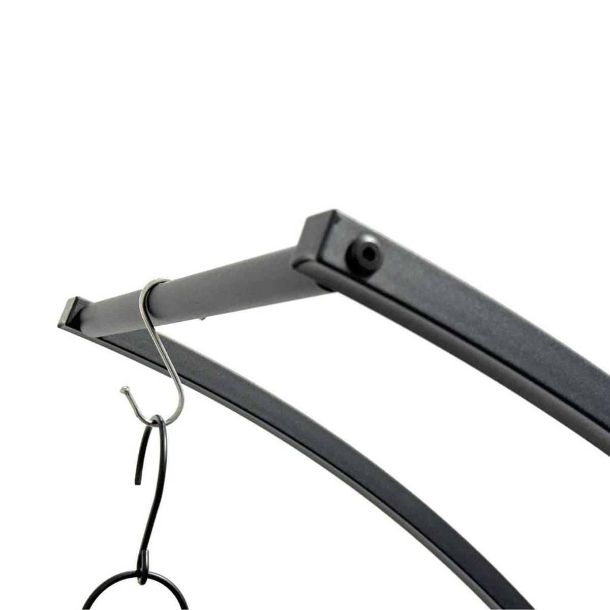 DANDIBO Blumenregal indoor 170 cm Hoch Metall Schwarz Halbrund 96585 Blumentreppe Groß Rund Pflanzenständer Modern Design - Schwarz, Metall (95/170/30cm) - DanDiBo