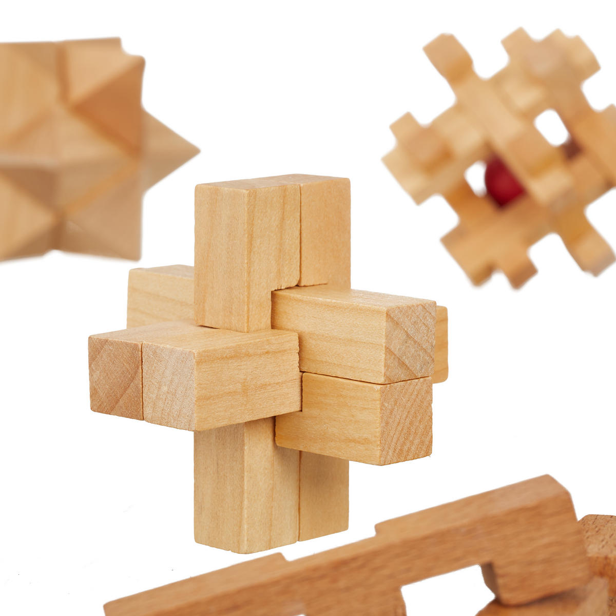 KNOBELSPIELE - Hellbraun, Holz (26.5/18.5cm) - Relaxdays