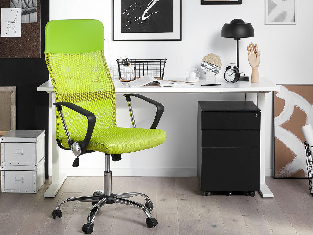 BÜROSTUHL Polyester Grün Design - Grün, Kunststoff/Textil (63/122/63cm) - Beliani