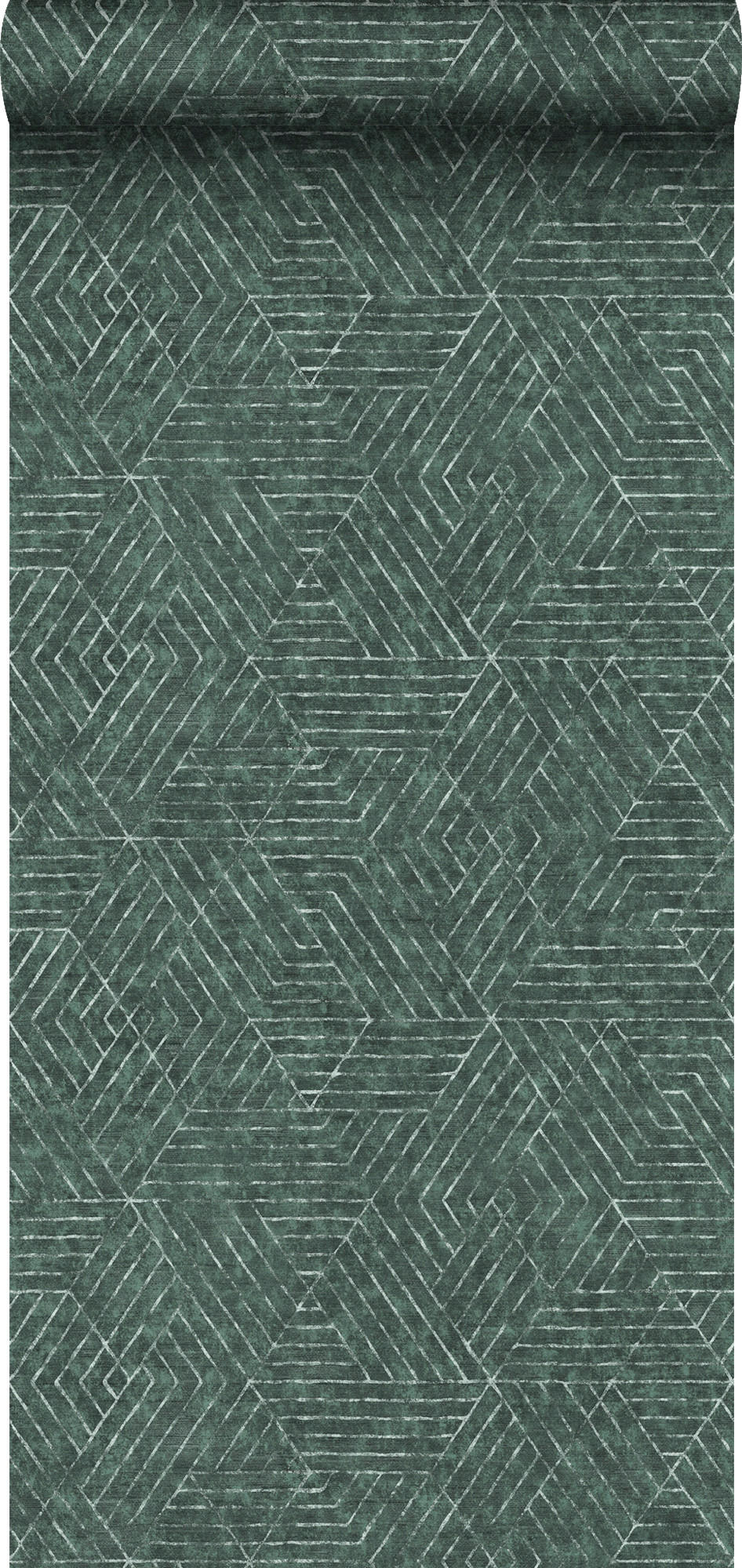 TAPETE grafische Linien 53 cm x 10 m - Grün, Papier (53/1000cm) - Sanders & Sanders