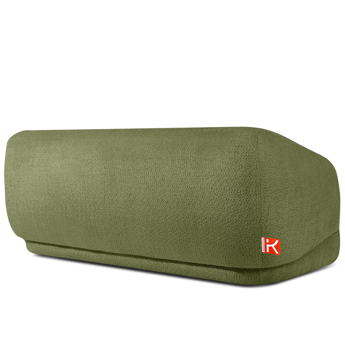 EINZELSOFA VIRA, Oliv, Chenille - Schwarz/Olivgrün, Holz/Holzwerkstoff (210/84/100cm) - KONSIMO®