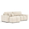 ECKSOFA MIT SCHLAFFUNKTION Ucci Creme Webstoff - Creme/Schwarz, Holz/Holzwerkstoff (233/142cm) - Maison de Reve