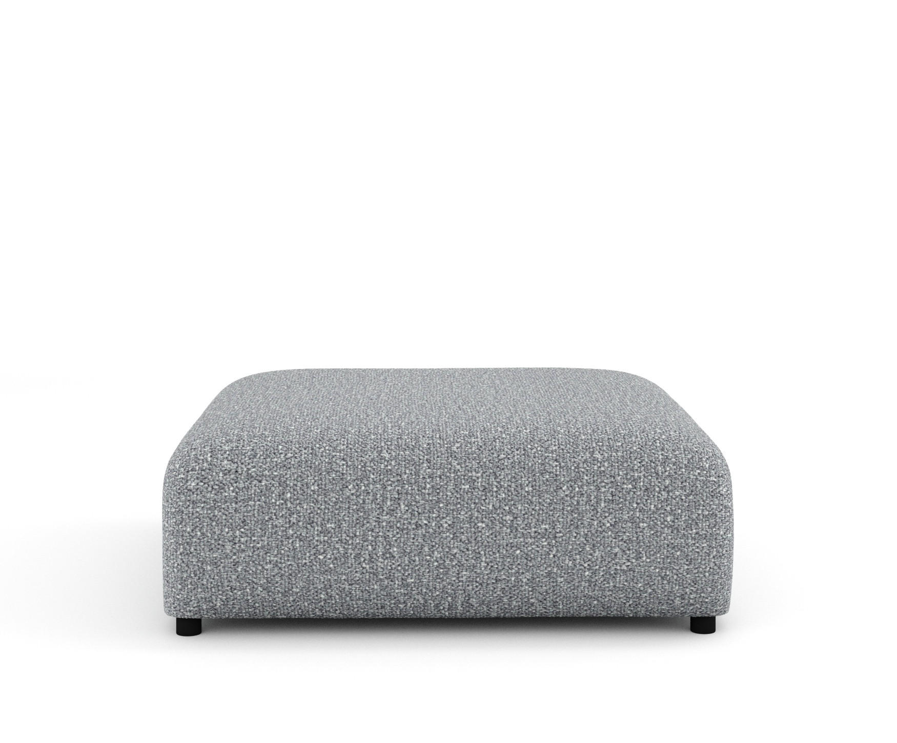 POUF L Zanzibar Grau Plüschstoff - Schwarz/Grau, Holz/Holzwerkstoff (110/37/110cm) - Maison de Reve