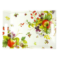 TABLETT Brombeeren, rechteckige Serviertablett mit Griff 38x27 cm - Brombeere, Kunststoff (27/3/38cm) - Lashuma