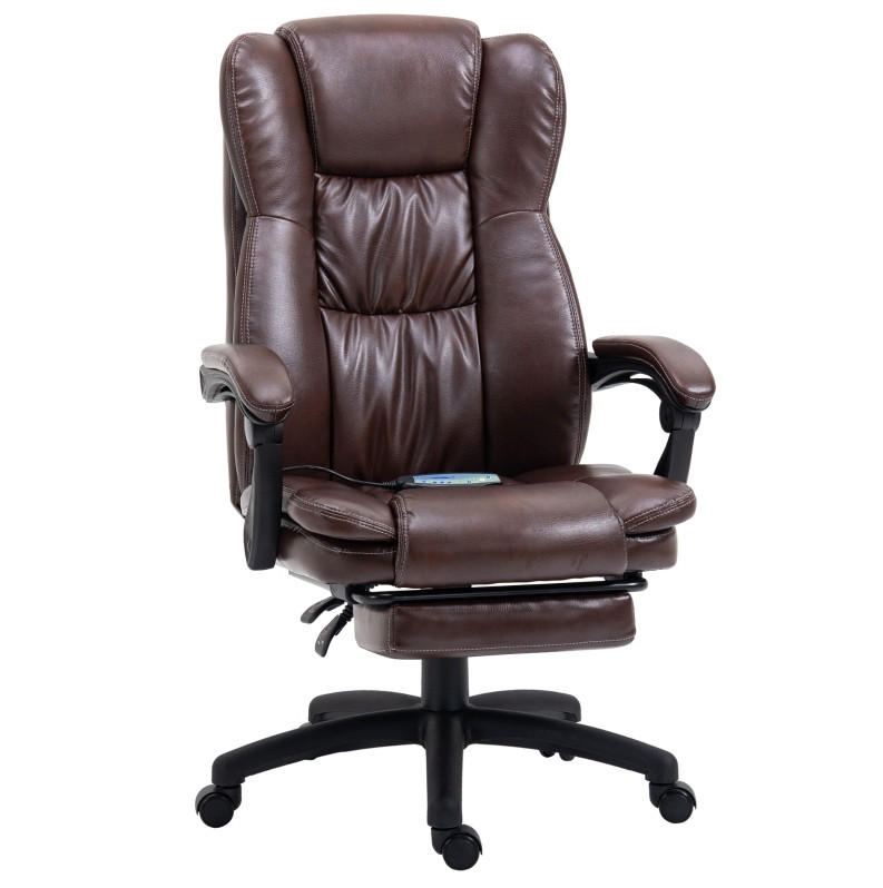 CHEFSESSEL 68,5/113-121/68,5 cm Braun aus Kunstleder mit Massagefunktion - Braun, Kunststoff (68.5/121/68.5cm) - OKMYHOME