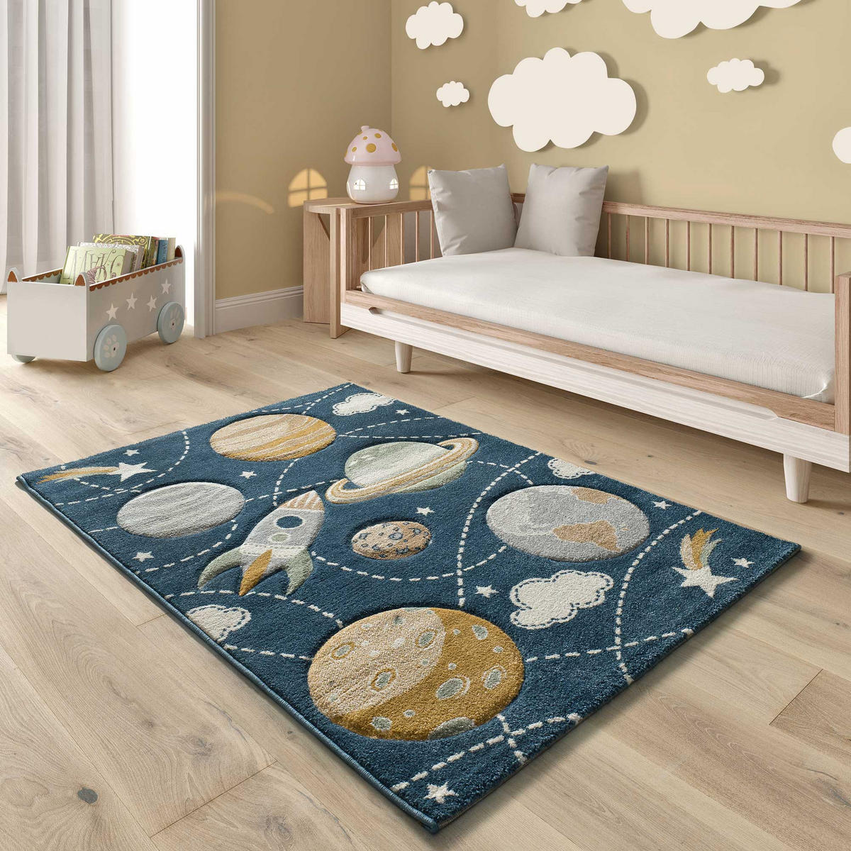 KINDERTEPPICH Blau Balloon 120/170 cm - Blau, Naturmaterialien/Textil (120/170cm) - Atticgo