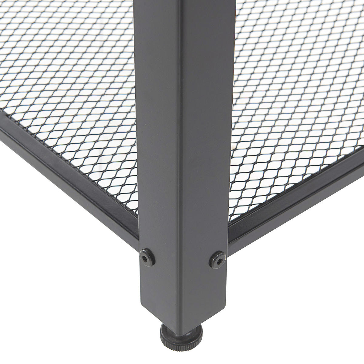 BEISTELLTISCH dunkler Holzfarbton/schwarz quadratisch 45/45 cm Aston - Dunkelbraun/Schwarz, Holzwerkstoff (45/45/55cm) - Beliani