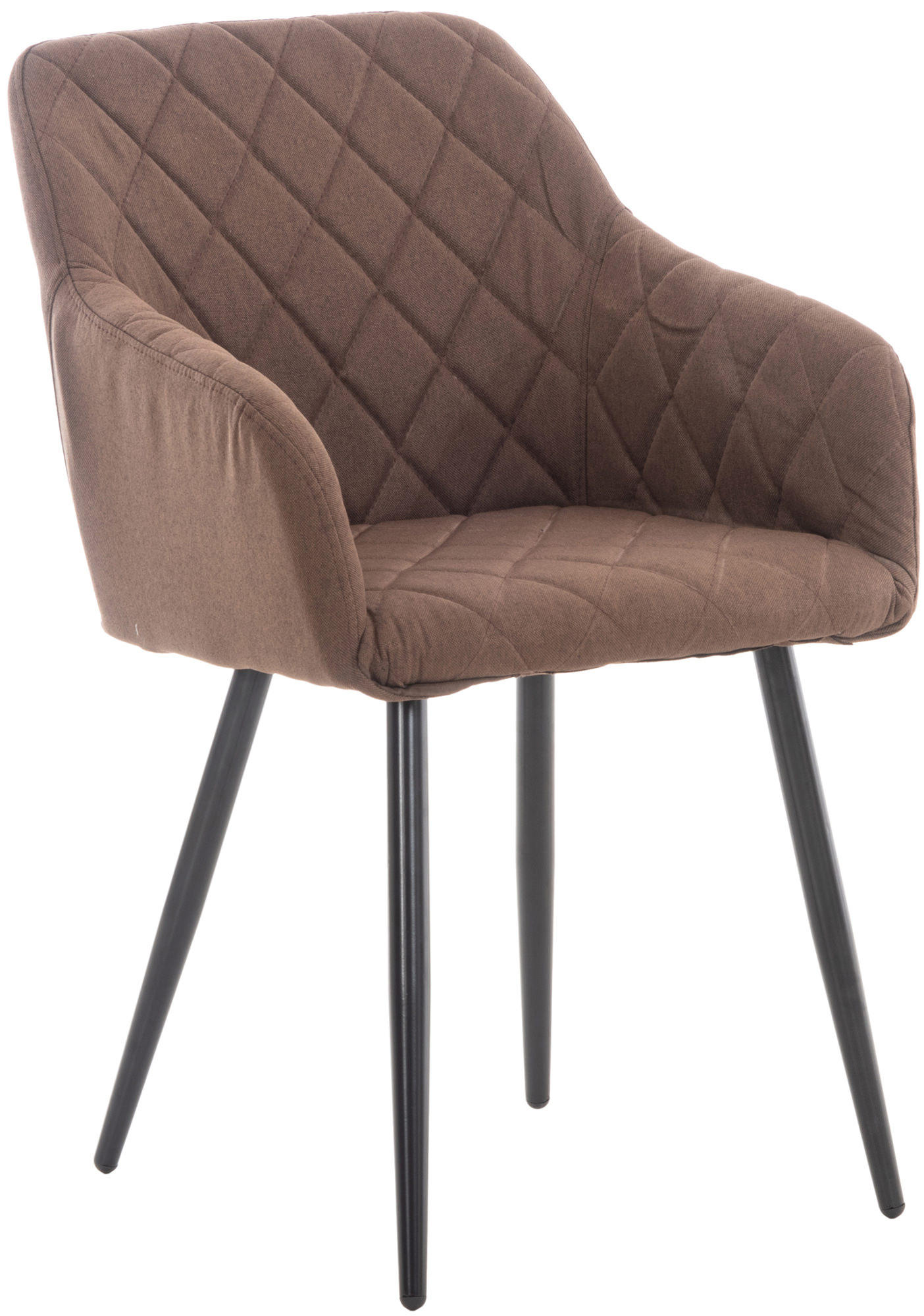 ESSZIMMERSTUHL Shyva Stoff, Gestell Metall matt Schwarz Braun - Schwarz/Braun, Textil/Metall (47/84/44cm) - TPFLiving