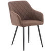 ESSZIMMERSTUHL Shyva Stoff, Gestell Metall matt Schwarz Braun - Schwarz/Braun, Textil/Metall (47/84/44cm) - TPFLiving