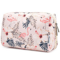 KULTURTASCHE Flamingo Beiger Flamingo L 22 x 15 x 10 cm - Multicolor, Textil (5/5/1cm)