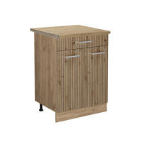 KÜCHENUNTERSCHRANK R-Line Artisan-Eiche 60 cm mit Schublade, AP Eiche - Eiche Wotan/Eiche Artisan, Holzwerkstoff (60/81.6/60cm) - Vicco