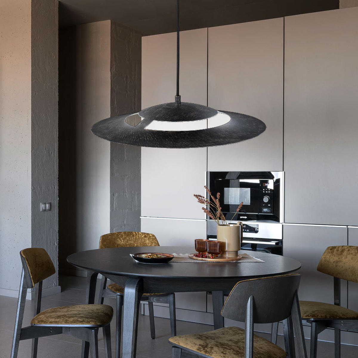 LED HÄNGELEUCHTE Rostoptik Braun - Braun, Glas (40/40/125cm)