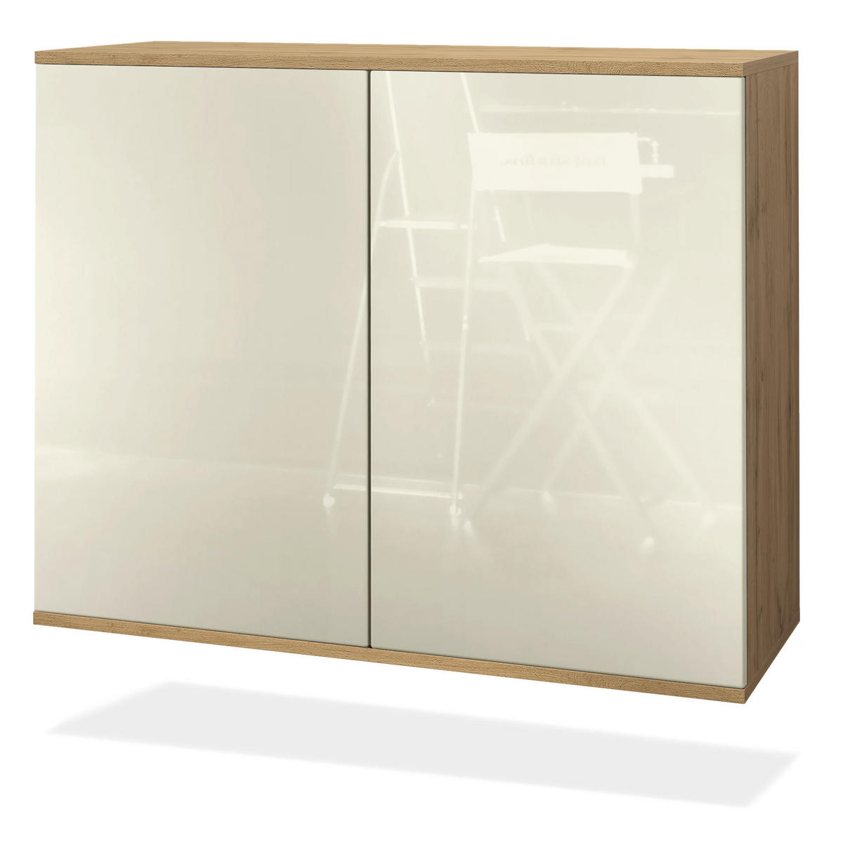 KOMMODE Skadu Creme Hochglanz - Creme, Holzwerkstoff (92.5/73.5/35cm) - Vladon