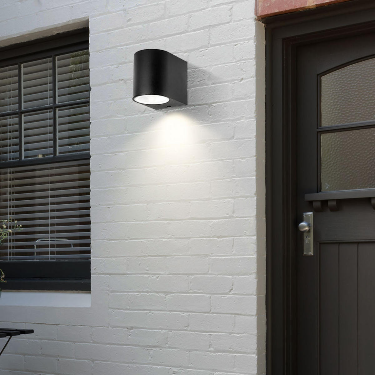 LED AUSSEN-WANDLEUCHTE Schwarz Metall 3er Set - Schwarz, Metall (6.8/9.2/8cm)