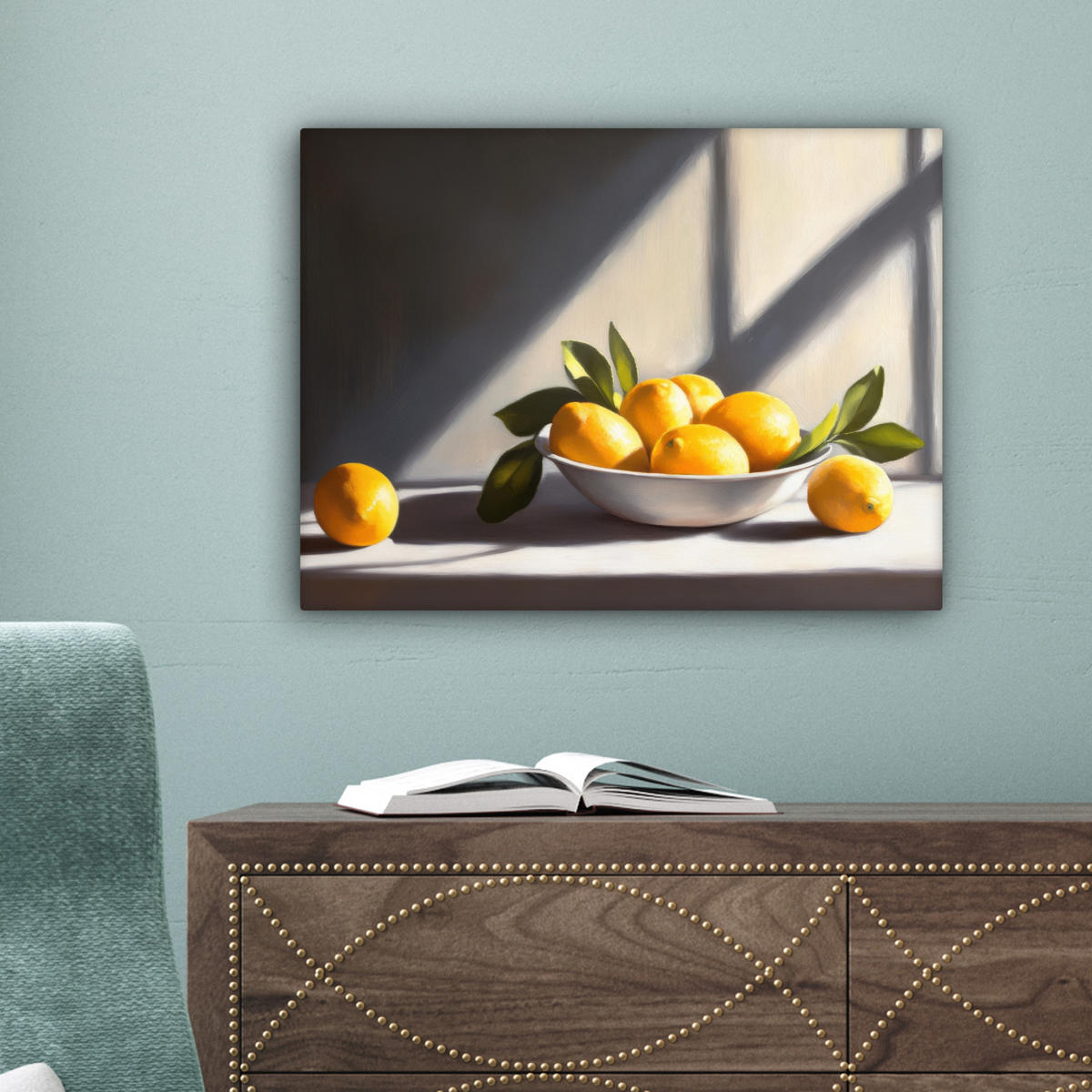 LEINWANDBILD Zitronen - Stilleben - Gelb 40x30 cm - Gelb, Textil (40/30cm) - MuchoWow