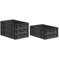 EUROBOX 5x NextGen Color 12x40x60 cm 23 Liter Griffe schwarz zu, Schwarz - Anthrazit/Schwarz, Kunststoff (40/12/60cm) - PROREGAL