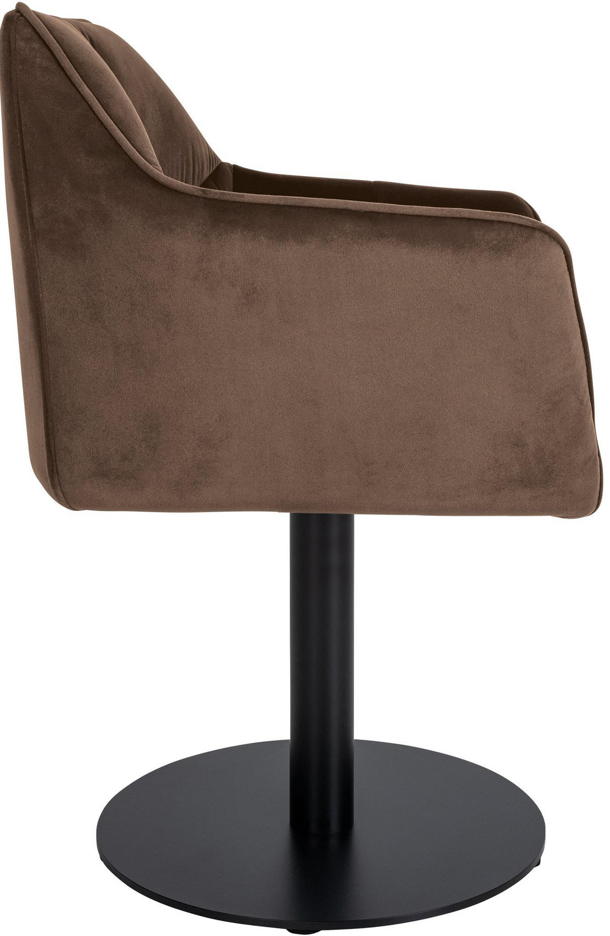 SESSEL Samt Braun - Schwarz/Braun, Textil/Metall (64/75/48cm) - CLP