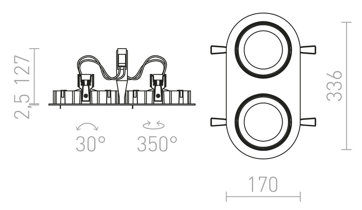 EINBAULEUCHTE ZIZI II Weiß 15 W - Weiß, Metall (33.6/17/33cm) - Rendl