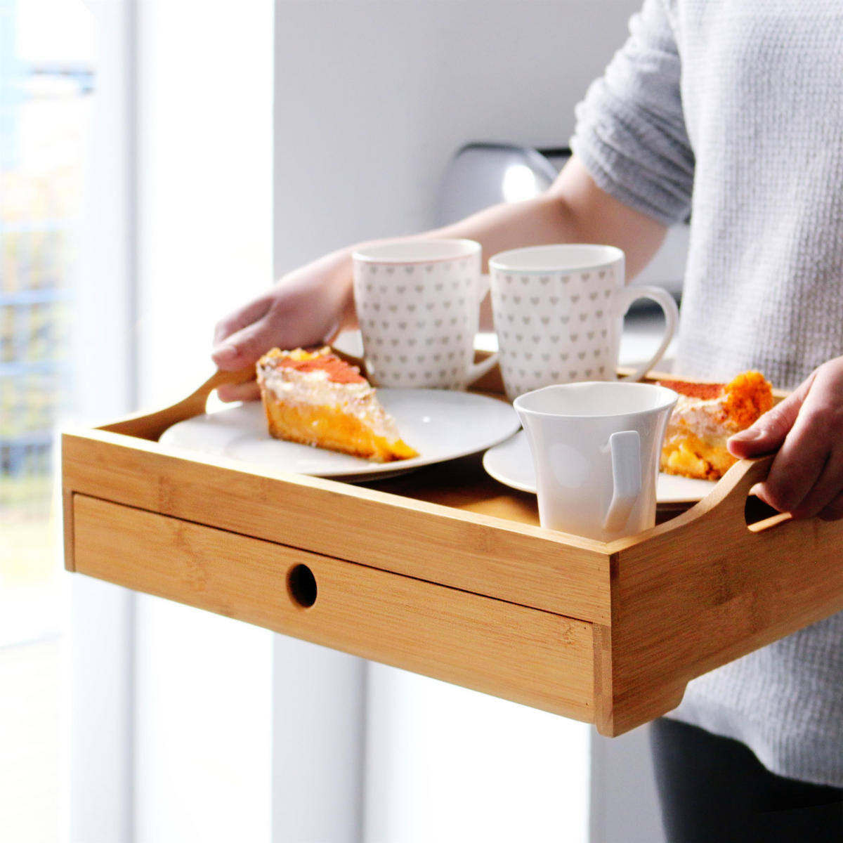 SERVIERTABLETT, Bambus - Braun, Holz (43/10/31cm) - bremermann