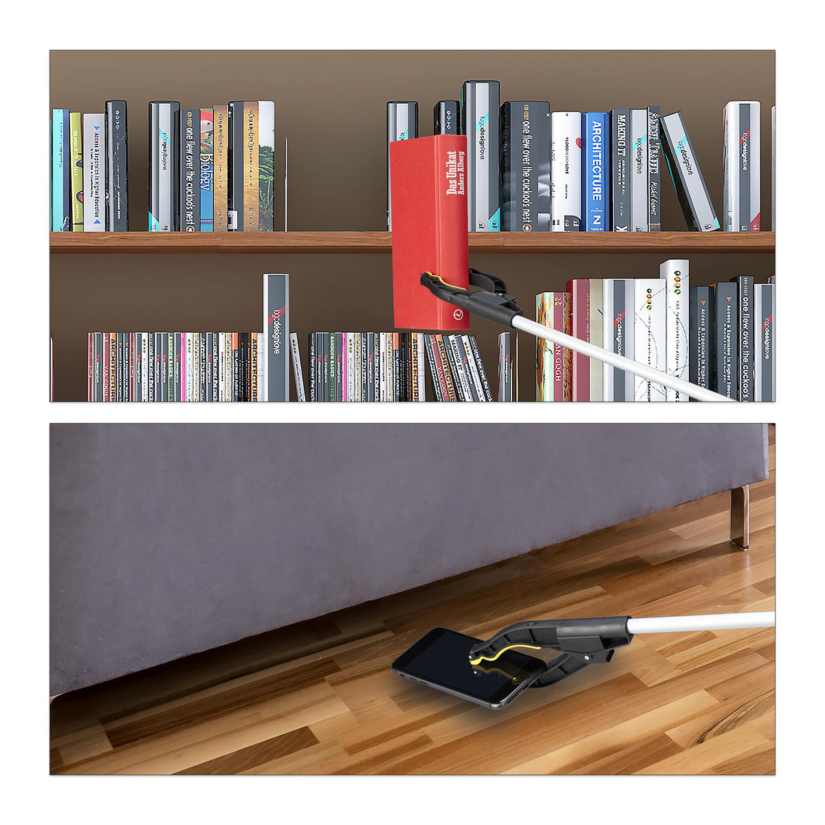 GREIFARM - Silberfarben, Kunststoff/Metall (12.5/76/3.5cm) - Relaxdays