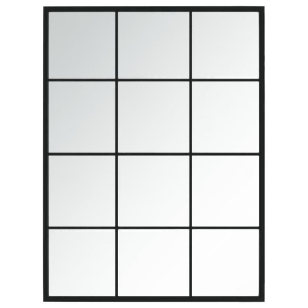 WANDSPIEGEL Schwarz 80x60 cm Metall - Schwarz, Metall (60/80/1cm) - furnicato