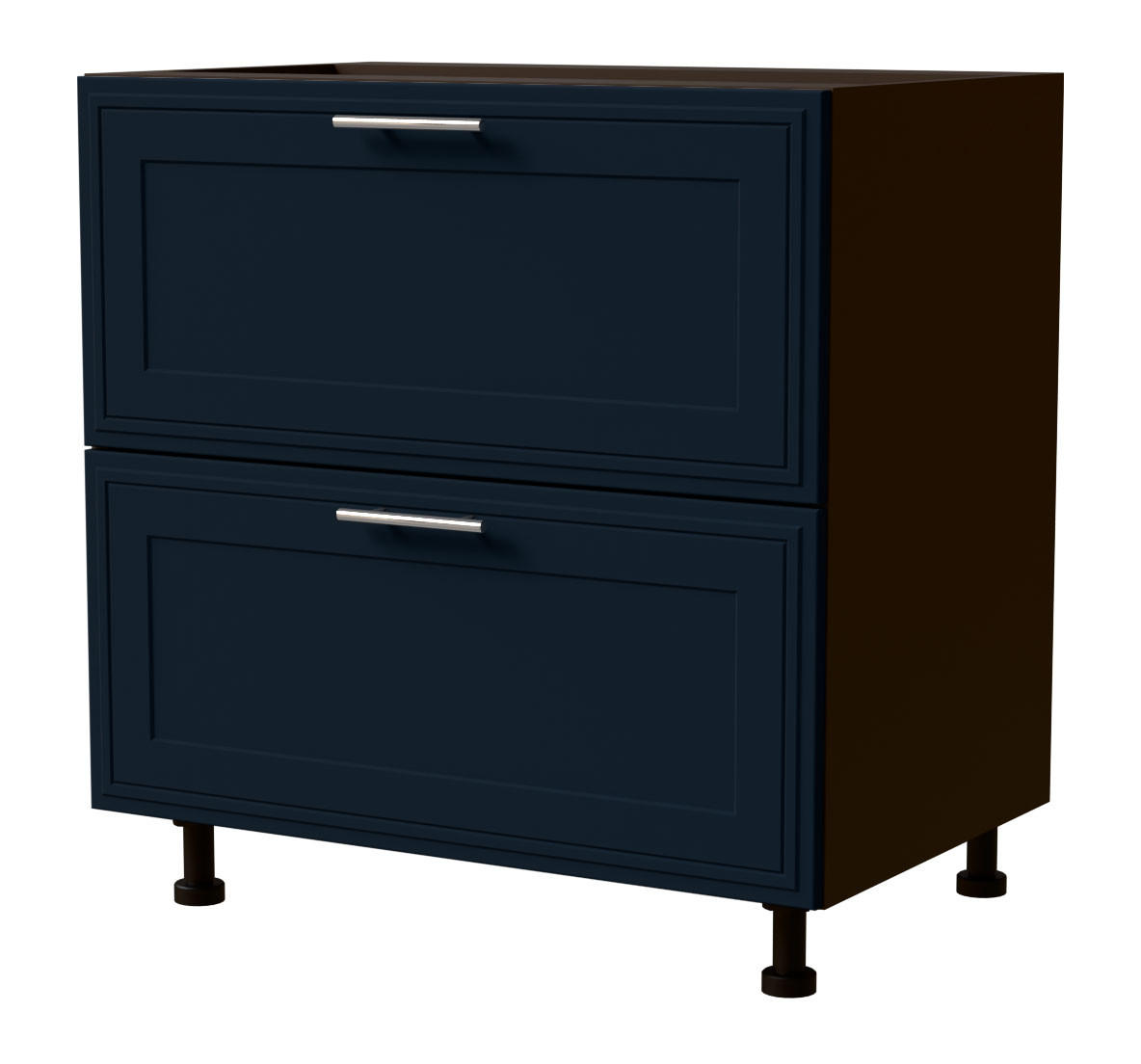 SCHUBLADENUNTERSCHRANK Salo D2/80 Lava / Indigo Matt 80 / 50 / 82cm - HETTICH Vollauszug - Dunkelgrau/Dunkelblau, Holz/Holzwerkstoff (80/82/50cm) - Feldmann-Wohnen