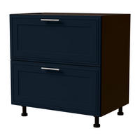 SCHUBLADENUNTERSCHRANK Salo D2/80 Lava / Indigo Matt 80 / 50 / 82cm - Blum Teilauszug - Dunkelgrau/Dunkelblau, Holz/Holzwerkstoff (80/82/50cm) - Feldmann-Wohnen
