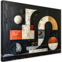 LEINWANDBILD Abstraktion 45x30cm - Schwarz, Textil (45/30cm) - Feeby