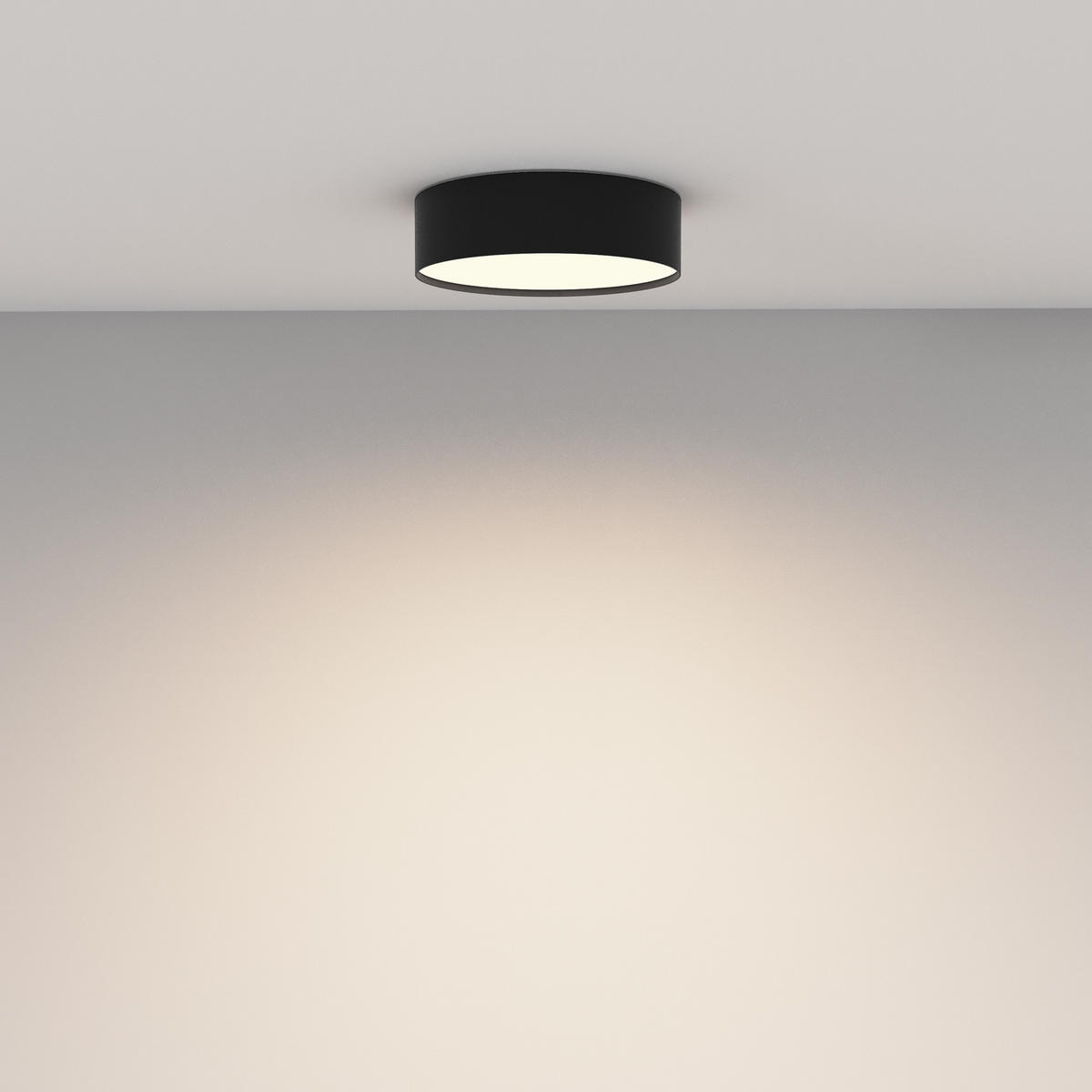 DECKENLEUCHTE Zon - Schwarz - 22/22/6 cm - Schwarz, Kunststoff (22/22/6cm) - Maytoni