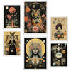 POSTER Set Mit 6 Mystischen Esoterischen Schwarzbeige A3 & A4 Weißer Rahmen - Weiß, Papier (29/3cm) - Nacnic