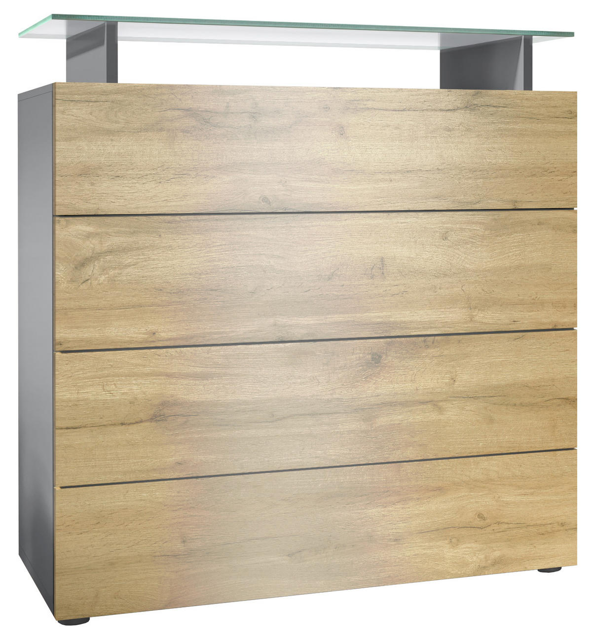 KOMMODE Pavos Eiche Evoke - Eichefarben, Holzwerkstoff (76/80/33cm) - Vladon