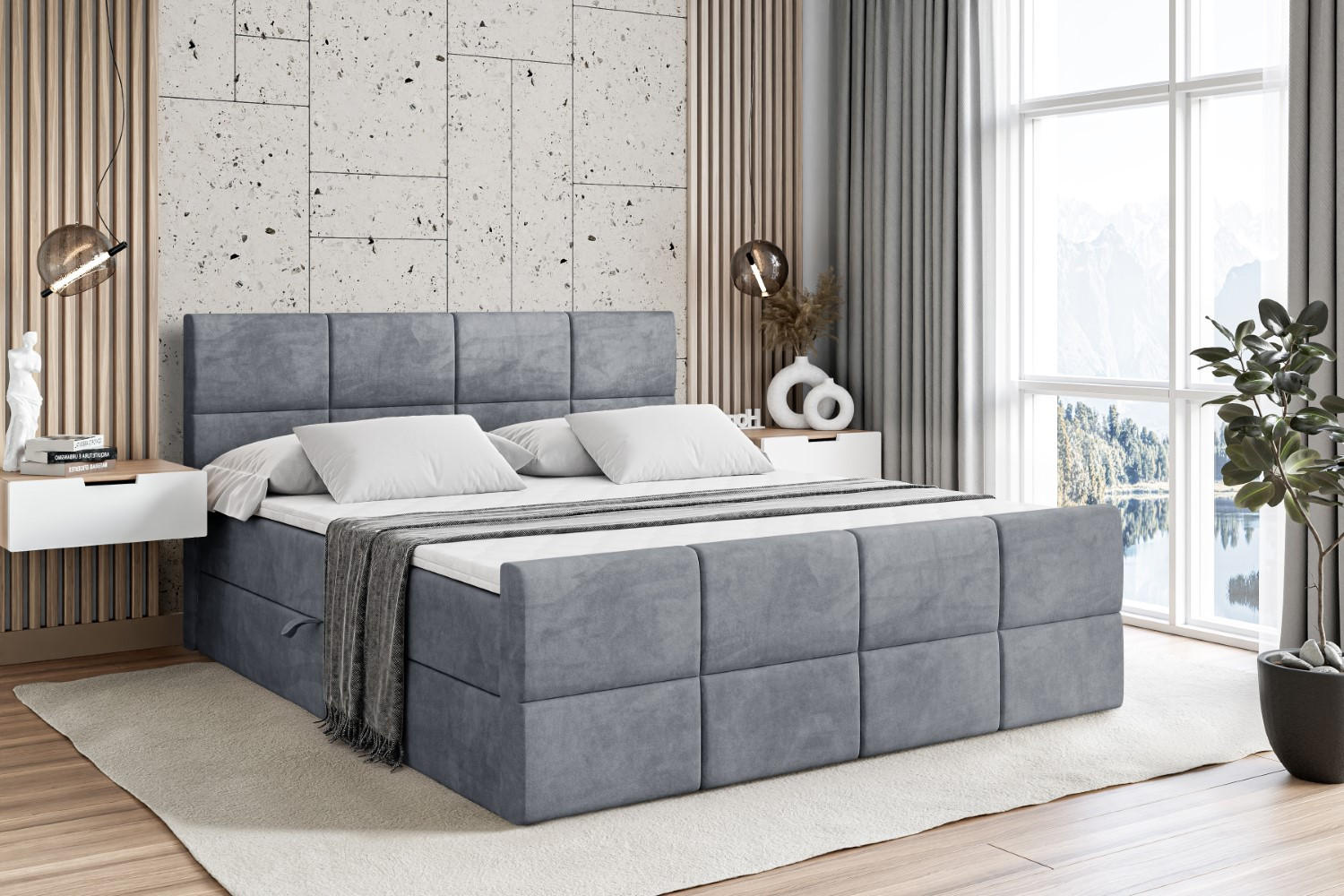 BOXBETT ARDENI-Z - 140x200 cm - H4 - Grau - Grau, Holzwerkstoff (140/200cm) - ALTDECOR