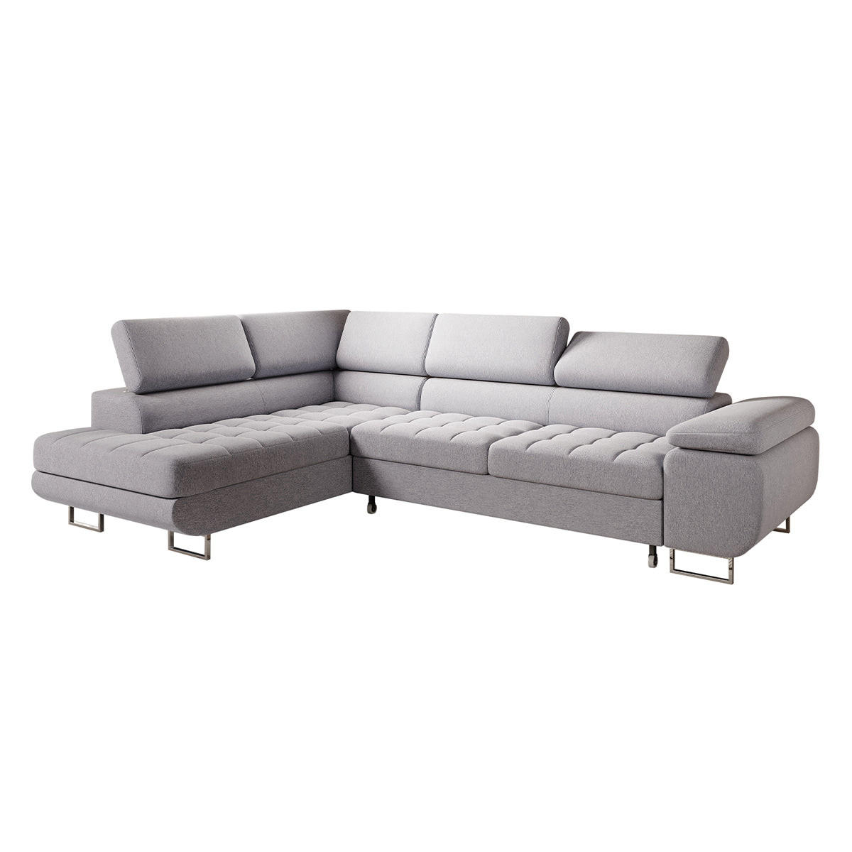 ECKSOFA Eden 4 Sitzplätze Grau - Grau, Textil (271/201cm) - Petits-meubles