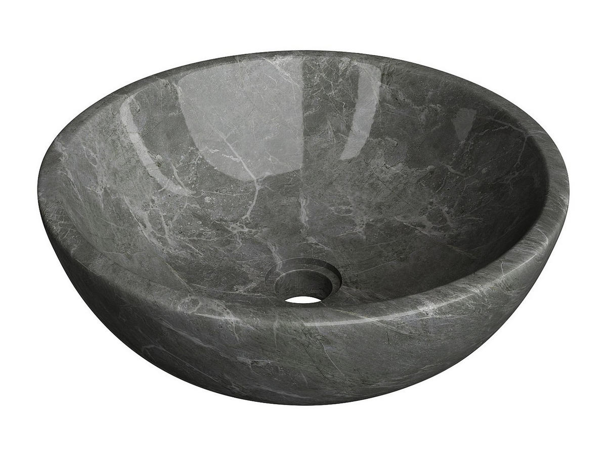 AUFSATZWASCHBECKEN - 40 cm x 40 cm - marmor - schwarz Lavino - Schwarz, Stein (40/15/40cm) - Vente-Unique