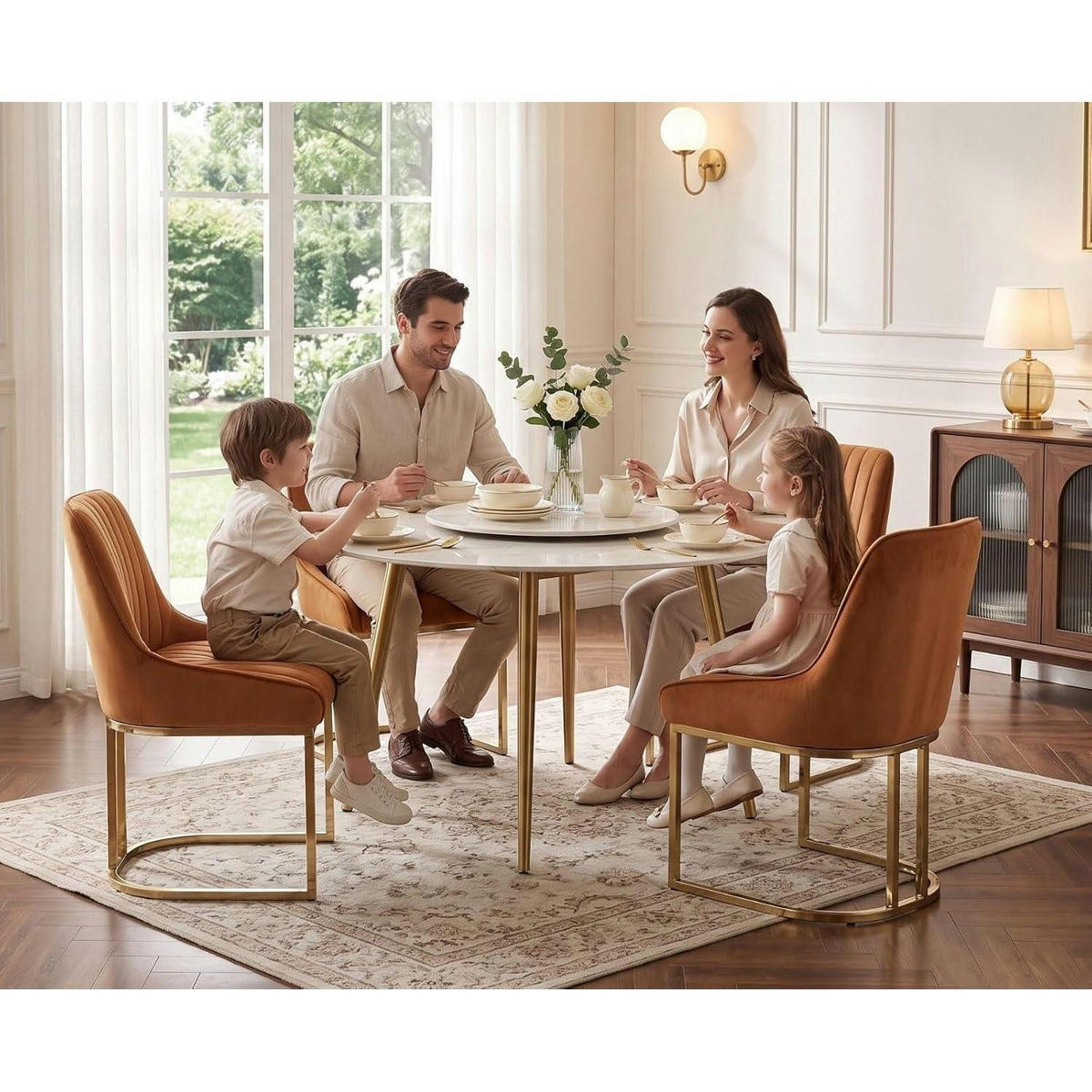 ESSZIMMERSTÜHLE 4er Set Samt Braun - Braun, Textil (47/79/53cm)