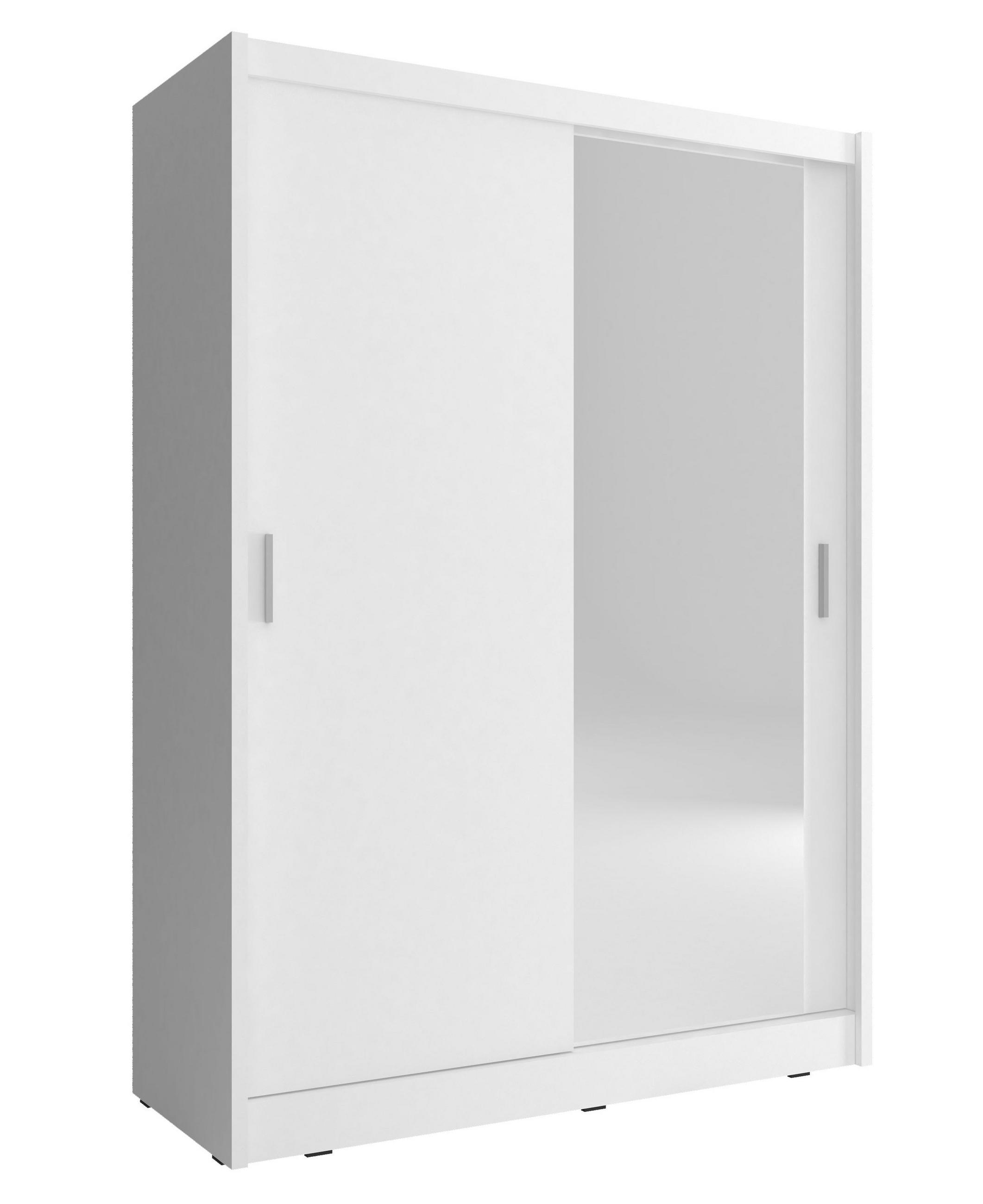 Feldmann-Wohnen SCHIEBETÜRENSCHRANK Weiß 150cm × 62cm × 200cm