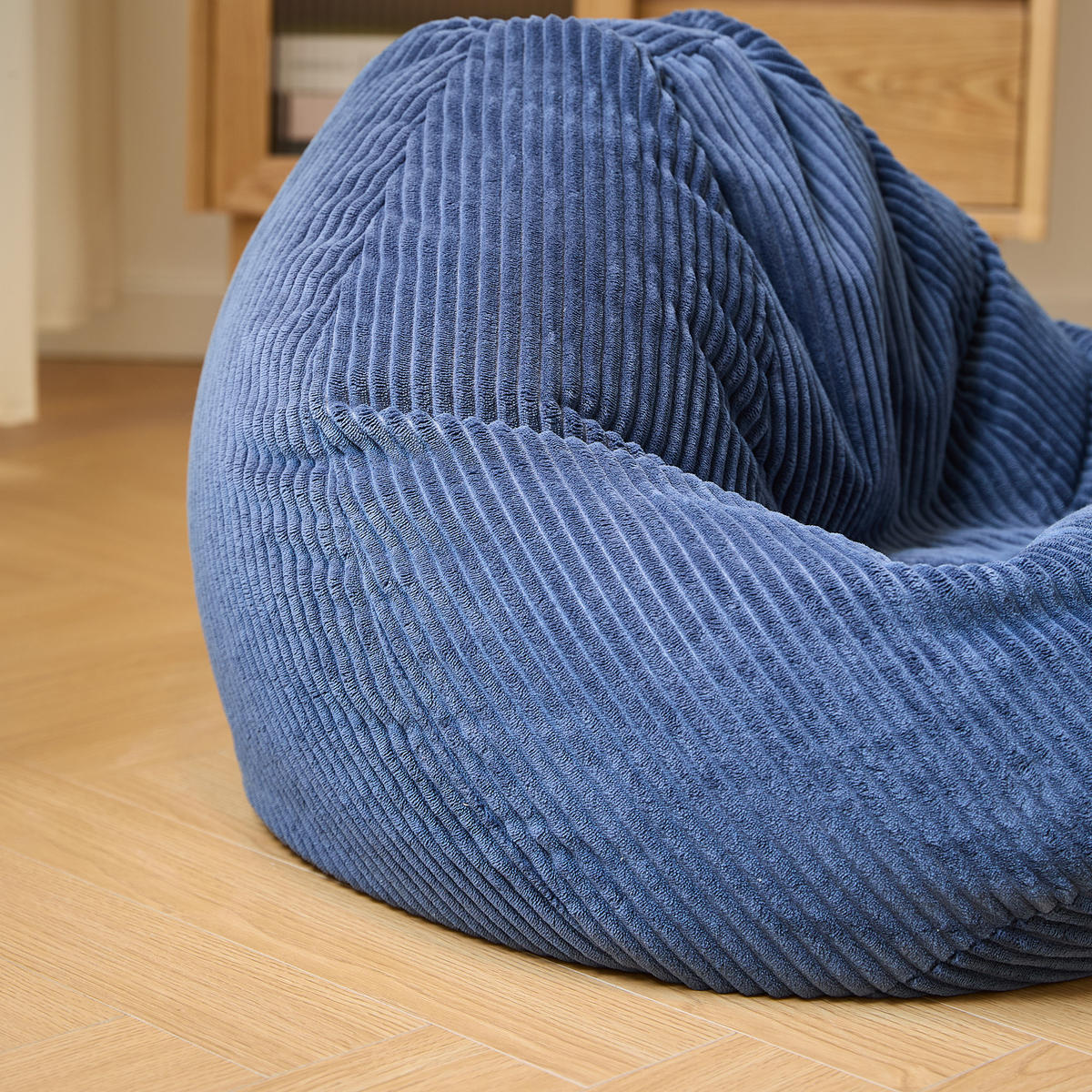 POUF kord Blau - Blau, Textil (85/50/85cm) - Nordlys