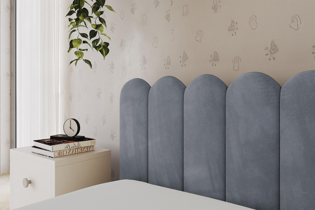 EINZELLBETT Jugendbett mit Bettkasten, Rechts - ARTY 90x200 Grau - Blaugrau, Holzwerkstoff/Textil (90/200cm) - ALTDECOR