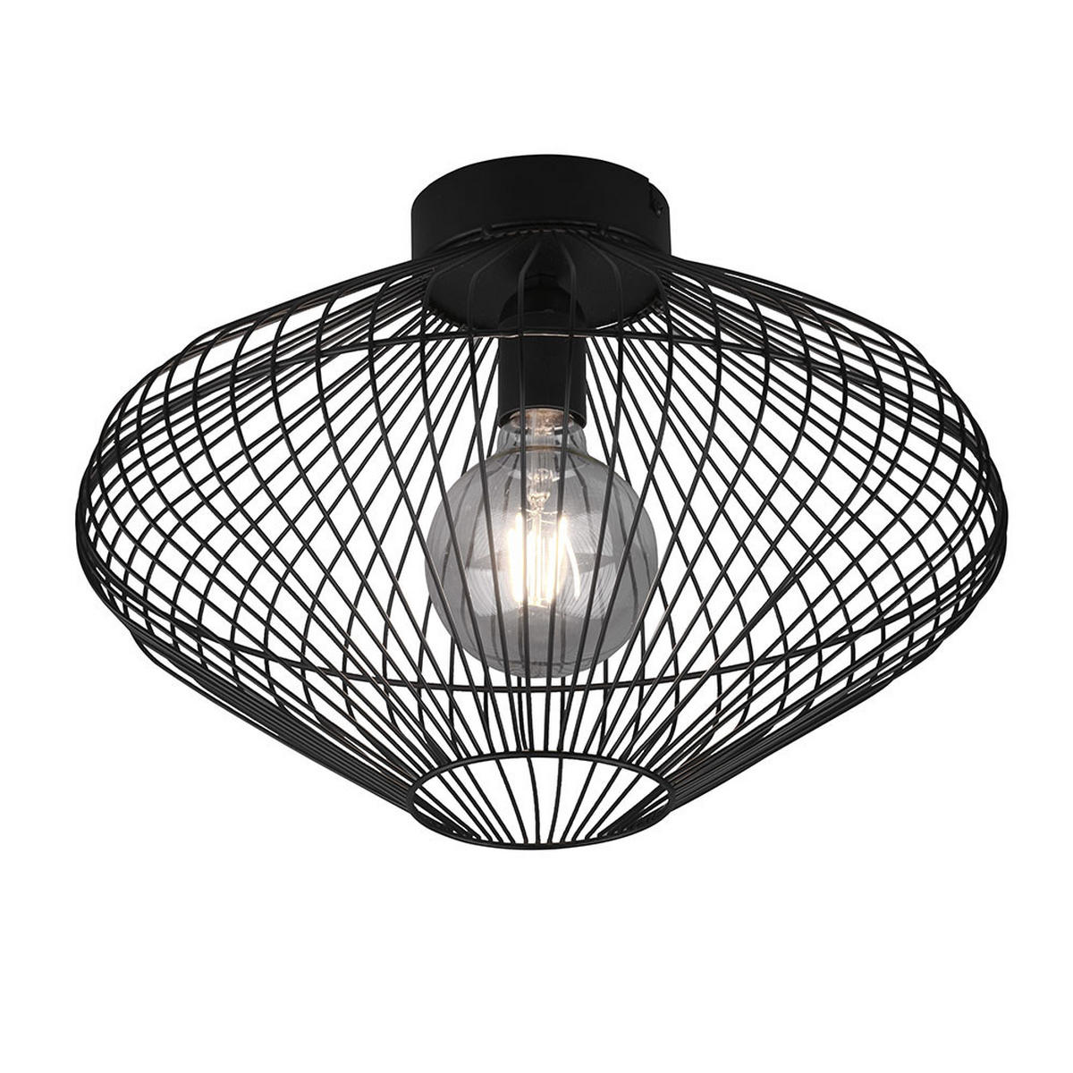 DECKENLEUCHTE Metall Schwarz Rund - Schwarz, Metall (38/38/26cm)