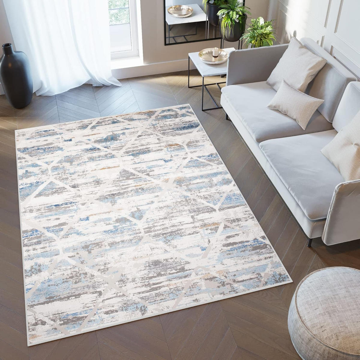 TEPPICH VALLEY Grau Blau 200/300 cm - Blau, Textil (200/300cm) - Tapiso